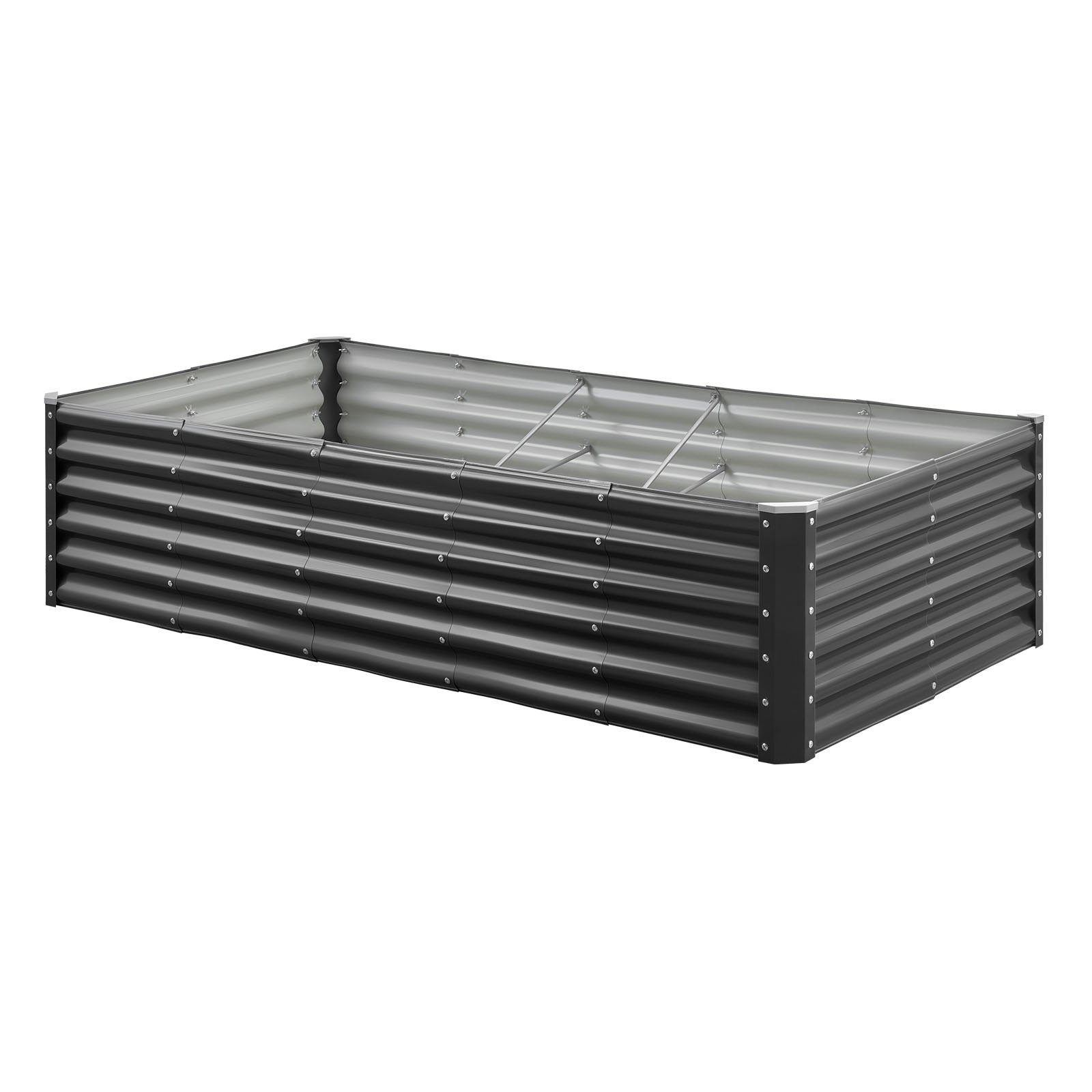 VEVOR Podwyższona grządka ogrodowa, metalowa, 1800x900x430 mm, grządka do sadzenia, grządka warzywna, donica z otwartym dnem i zaokrąglonymi krawędziami, grządka kwiatowa, grządka ziołowa, idealna do warzyw, kwiatów, ziół i sukulentów