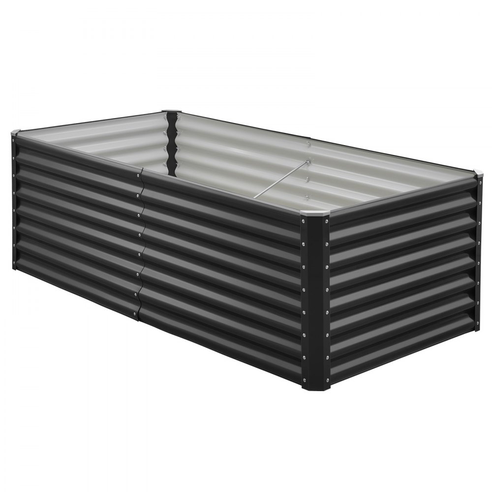 VEVOR Podwyższona grządka ogrodowa, metalowa, 1800x900x600 mm, grządka do sadzenia, grządka warzywna, donica z otwartym dnem i zaokrąglonymi krawędziami, grządka kwiatowa, grządka ziołowa, idealna do warzyw, kwiatów, ziół i sukulentów