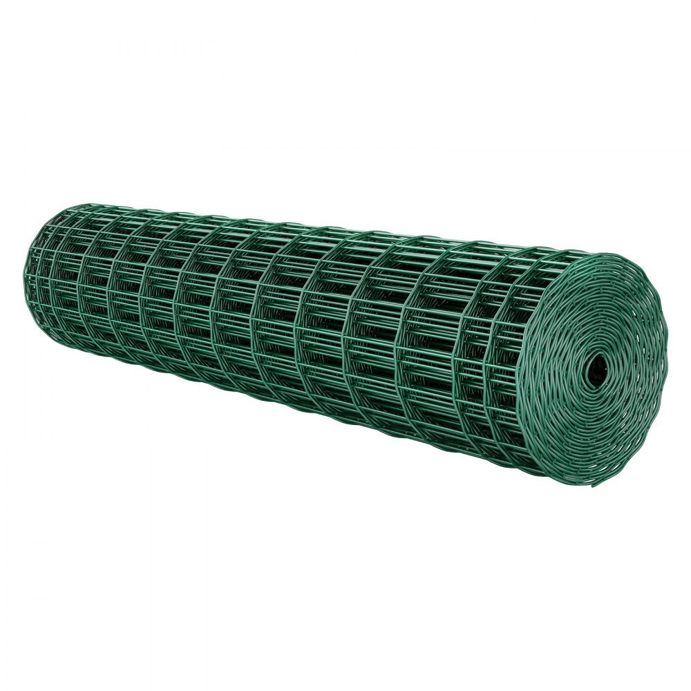 Ogrodzenie ogrodowe VEVOR, 1,2 x 25 m, siatka druciana o grubości 2,1 mm, ocynkowany drut stalowy, odpowiednie dla bydła, świń i owiec, ogrodzenie z siatki pokrytej winylem do wybiegów dla zwierząt, klatek i ogrodów, zielone.