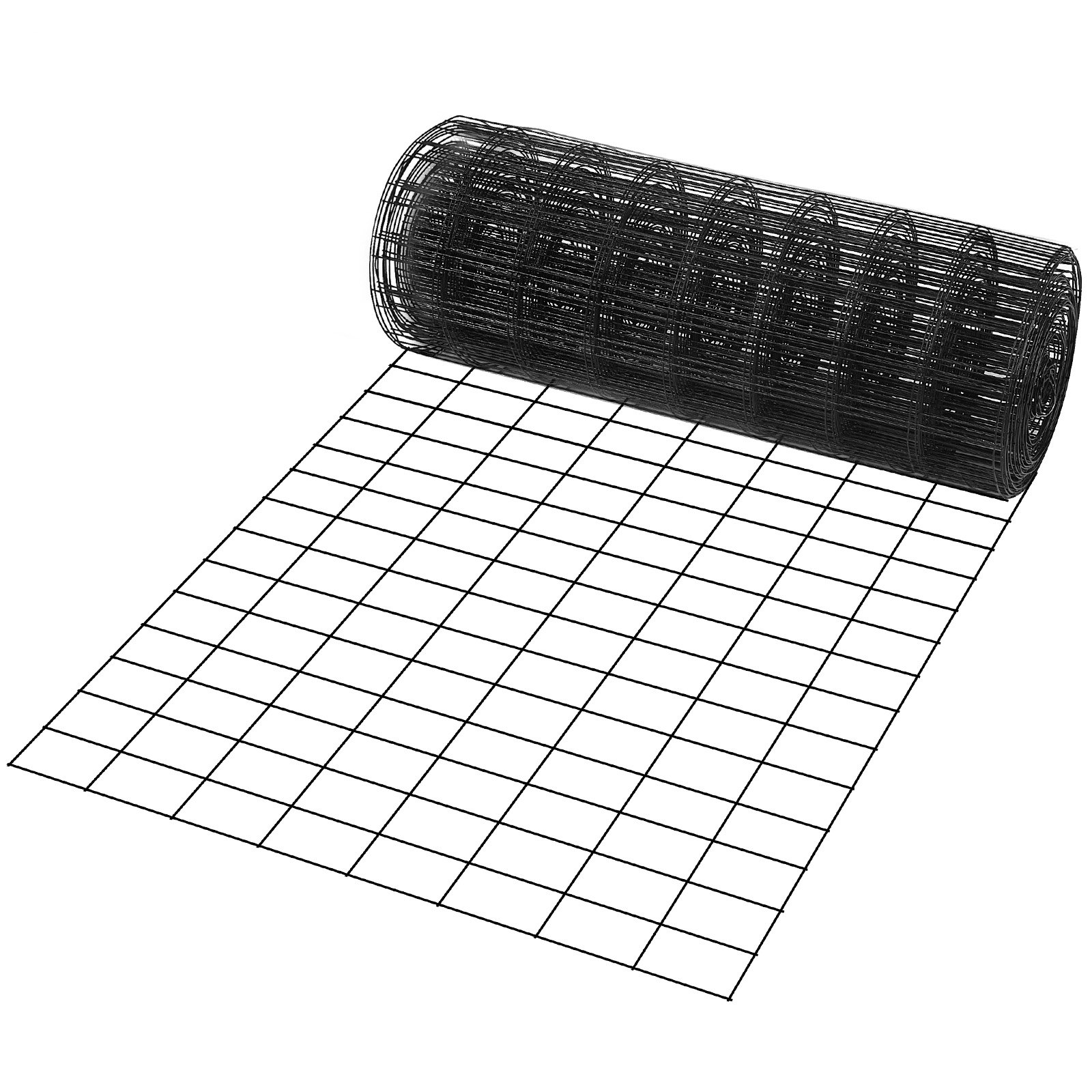 VEVOR Aviary Wire 61 x 1524 cm, Garden Fence, 1.52 mm Mesh Fence Roll, Vinyl Coated Wire Fence for Chicken Coop Barriers, Rabbit and Snake Fences, Poultry Enclosures