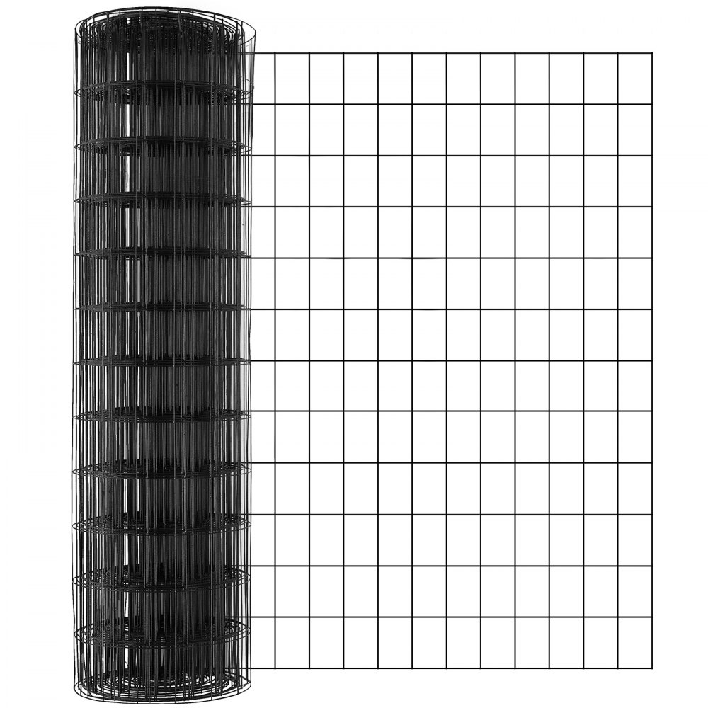 VEVOR Aviary Wire 91 x 1524 cm, Garden Fence, 1.52 mm Mesh Fence Roll, Vinyl Coated Wire Fence for Chicken Coop Barriers, Rabbit and Snake Fences, Poultry Enclosures