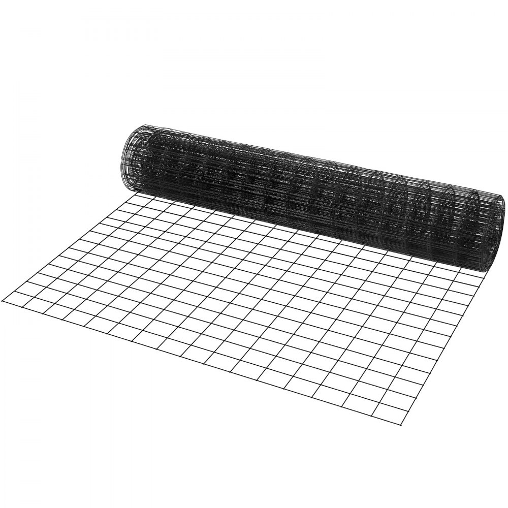 VEVOR Aviary Wire 91 x 1524 cm, Garden Fence, 1.52 mm Mesh Fence Roll, Vinyl Coated Wire Fence for Chicken Coop Barriers, Rabbit and Snake Fences, Poultry Enclosures