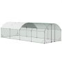 VEVOR Large Metal Chicken Coop, 2.7 x 7.6 x 2 m, Walk-in Chicken Run House with Waterproof Cover & Sturdy Frame, Dome Roof Poultry Cage Duck Pen for Rabbit Hen Goose Duck Outdoor Backyard Farm Use