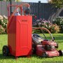 VEVOR 113,6 l Wózek na paliwo Mobilny system tankowania z pompą elektryczną 12 V, czerwony, przenośny kanister na paliwo do samochodu, kosiarki do trawy, łodzi, z 2 kołami i wskaźnikiem poziomu oleju, do benzyny i oleju napędowego, stal węglowa