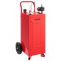 VEVOR 113,6 l Wózek na paliwo Mobilny system tankowania z pompą elektryczną 12 V, czerwony, przenośny kanister na paliwo do samochodu, kosiarki do trawy, łodzi, z 2 kołami i wskaźnikiem poziomu oleju, do benzyny i oleju napędowego, stal węglowa