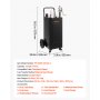 VEVOR 113.6L Fuel Gas Caddy, Carbon Steel, Portable Fuel Transfer Storage Tank with Manual Pump and 2 Wheels, Gasoline Diesel Can Container, for Cars, Lawn Mowers, ATVs, Boats, Motorcycles, Black