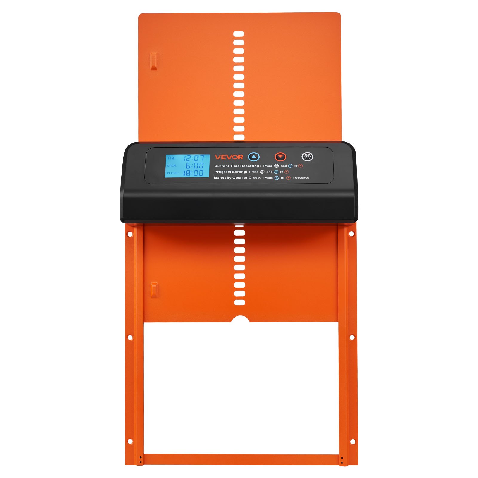 VEVOR Automatic Chicken Coop Door, Battery Powered Chicken Coop Door with Timer & Manual Setting, Anti-Pinch Security, Durable Aluminum Alloy, Chick Run Gate Opener with Waterproof Sealing, Orange