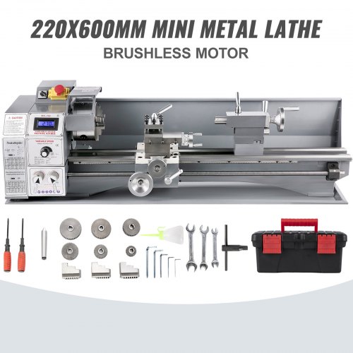 VEVOR Mini tokarka 220x600mm Tokarka do metalu 750 W Mini tokarka do drewna do obróbki metalu Tokarka do metalu Precyzyjna Łatwa w użyciu