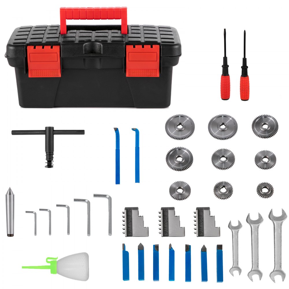 VEVOR Mini tokarka do metalu 8x14, Mini tokarka 2250 PRM z regulacją prędkości, Precyzyjna mini tokarka 650 W, Tokarka do obróbki metalu, Mała tokarka do metalu, Frezarka do różnych rodzajów toczenia metalu