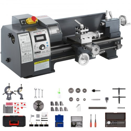 VEVOR 1100 W Mini tokarka do metalu 8X16 cali do tokarek stołowych do metalu Precyzyjna tokarka równoległa