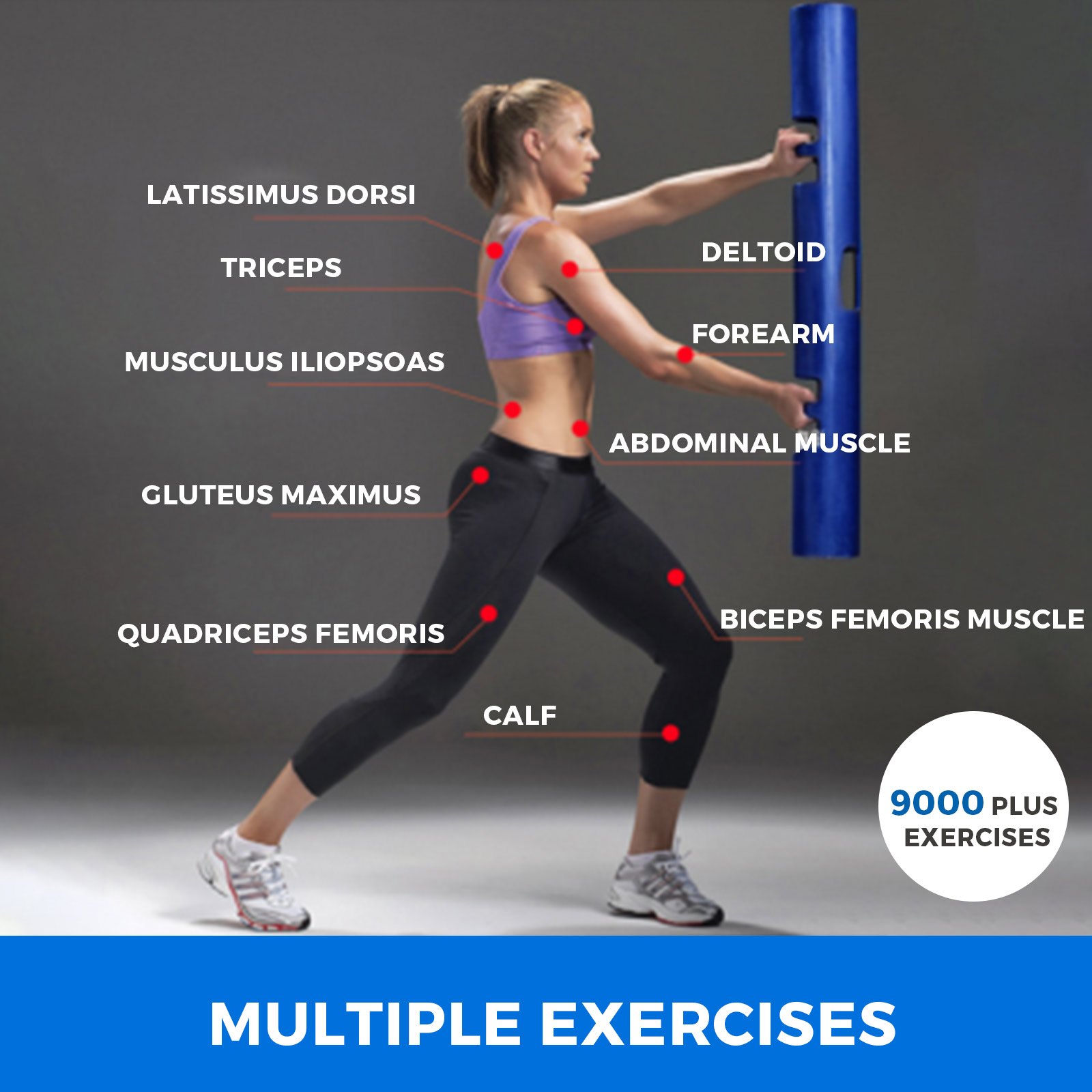 ÜVIPR Rura treningowa Rolka fitness Trenażer mięśni Rolka powięzi Lekka wielofunkcyjna 12 kg