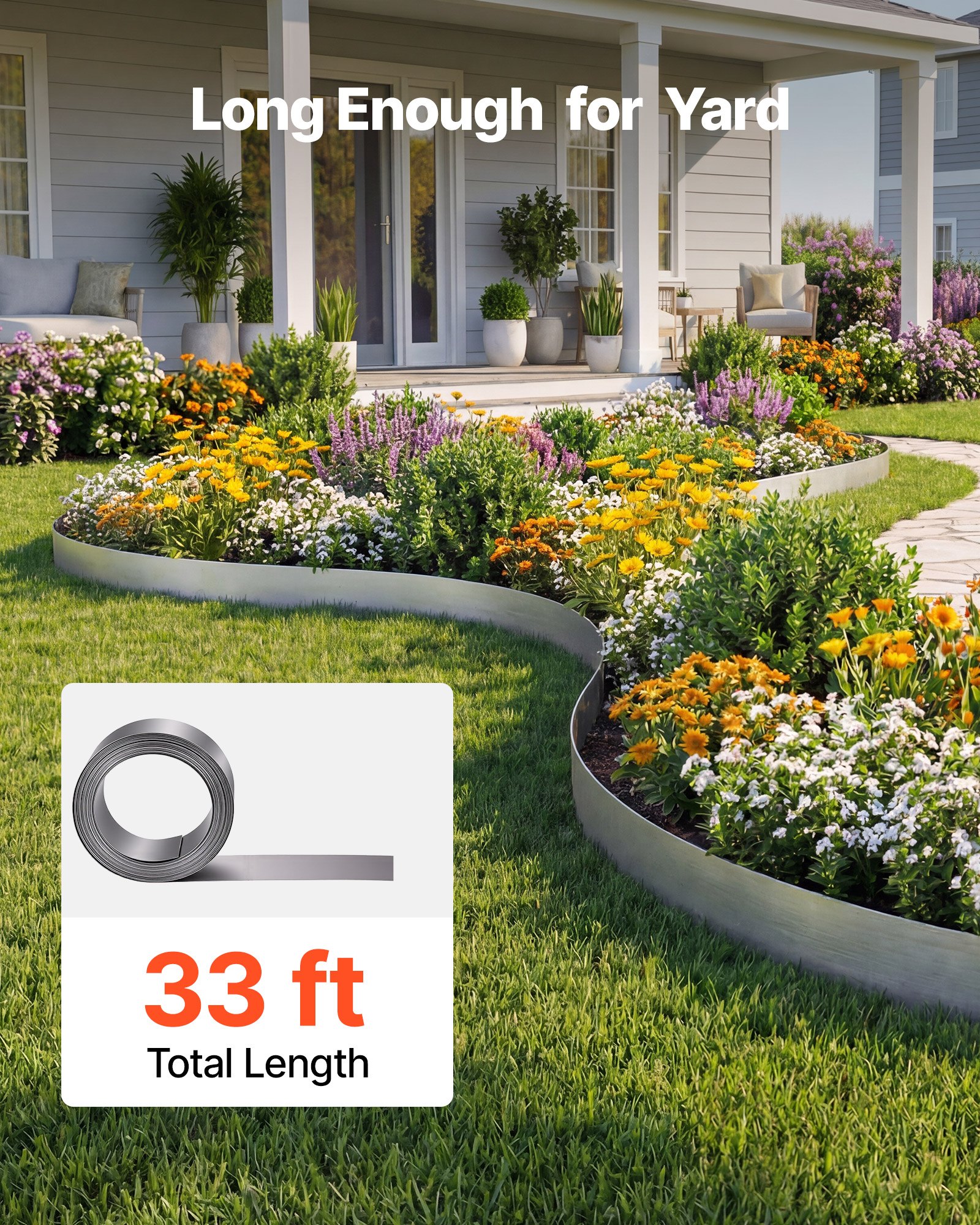 VEVOR Corten Steel Landscape Edging, 1000 x 15 cm Steel Edging for Landscaping with Gloves, Easy-to-Install Bendable Metal Strips, Metal Garden Edge Border for Flower Bed, Yard Pathway