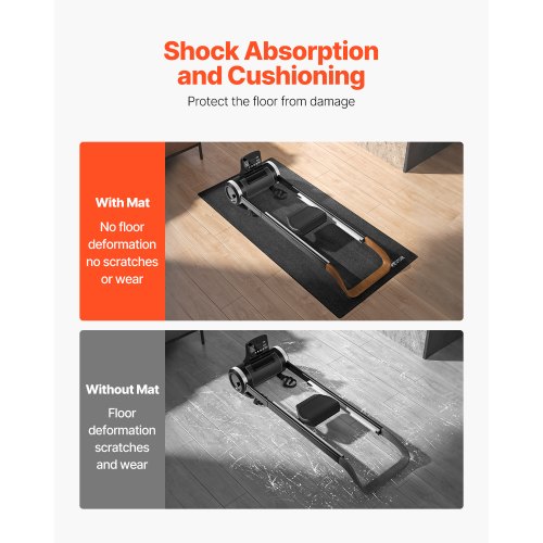 VEVOR Mata ochronna podłogowa do sprzętu sportowego Mata do bieżni Sprzęt fitness 60x130cm