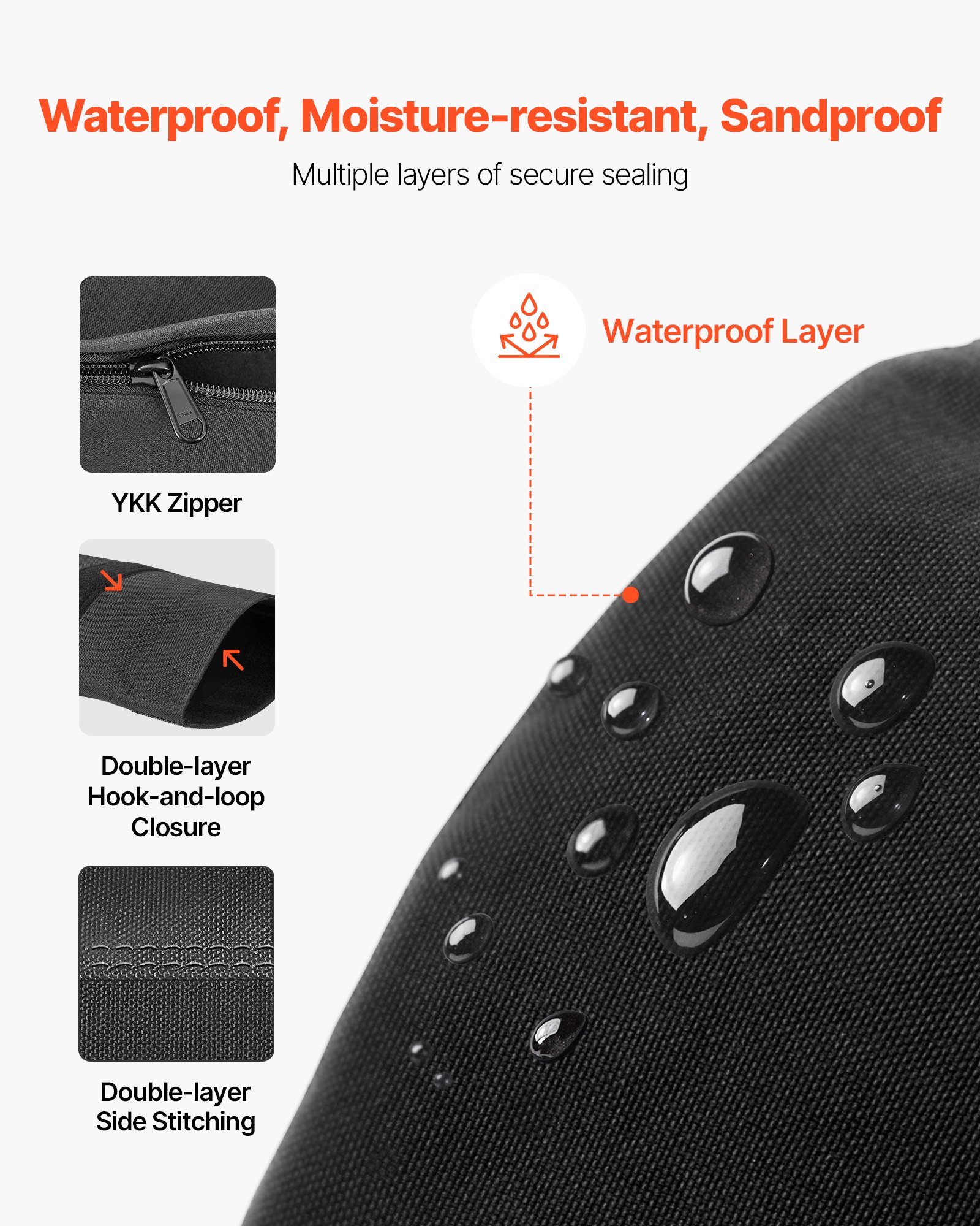 VEVOR Workout Sandbag, wytrzymały worek treningowy z uchwytami, 23-56 kg do treningu siłowego, treningu krzyżowego, ćwiczeń na siłowni, czarny (bez wypełnienia)