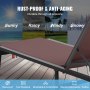 VEVOR Leżaki ogrodowe, aluminiowe leżaki tarasowe z 5 regulowanymi pozycjami, składane leżaki basenowe, leżaki rozkładane i całkowicie płaskie na taras, plażę, basen, brązowe, 2 sztuki w opakowaniu