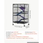 Klatka dla małych zwierząt VEVOR, metalowa klatka dla fretki, wybieg dla małych zwierząt, 80 x 52 x 127 cm, dla fretek, szynszyli, latających wiewiórek, świnek morskich i królików, 5-piętrowa, rozstaw drutów 13,97 mm, blokowane kółka obrotowe