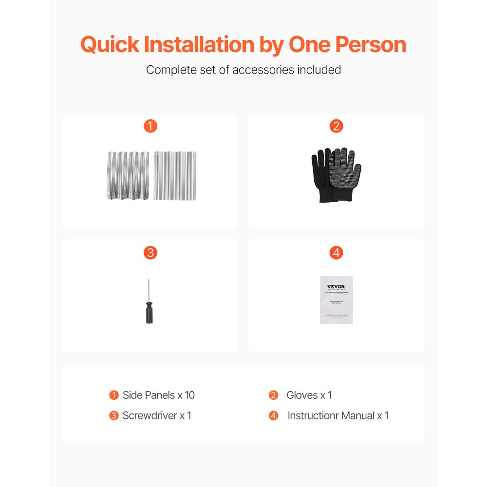 VEVOR Metal Raised Garden Bed, 1.2 x 0.6 x 0.3 m Oval Outdoor Galvanized Planter Garden Box, Open Bottom Design, Large Planter Raised Bed for Growing Vegetables, Flowers, Succulents, Galvanized Color