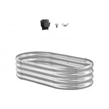 VEVOR Podwyższona grządka ogrodowa, metalowa, 1200x600x290 mm, grządka do sadzenia, grządka warzywna, donica z otwartym dnem i zaokrąglonymi krawędziami, grządka kwiatowa, grządka ziołowa, idealna do warzyw, kwiatów, ziół i sukulentów, owalna