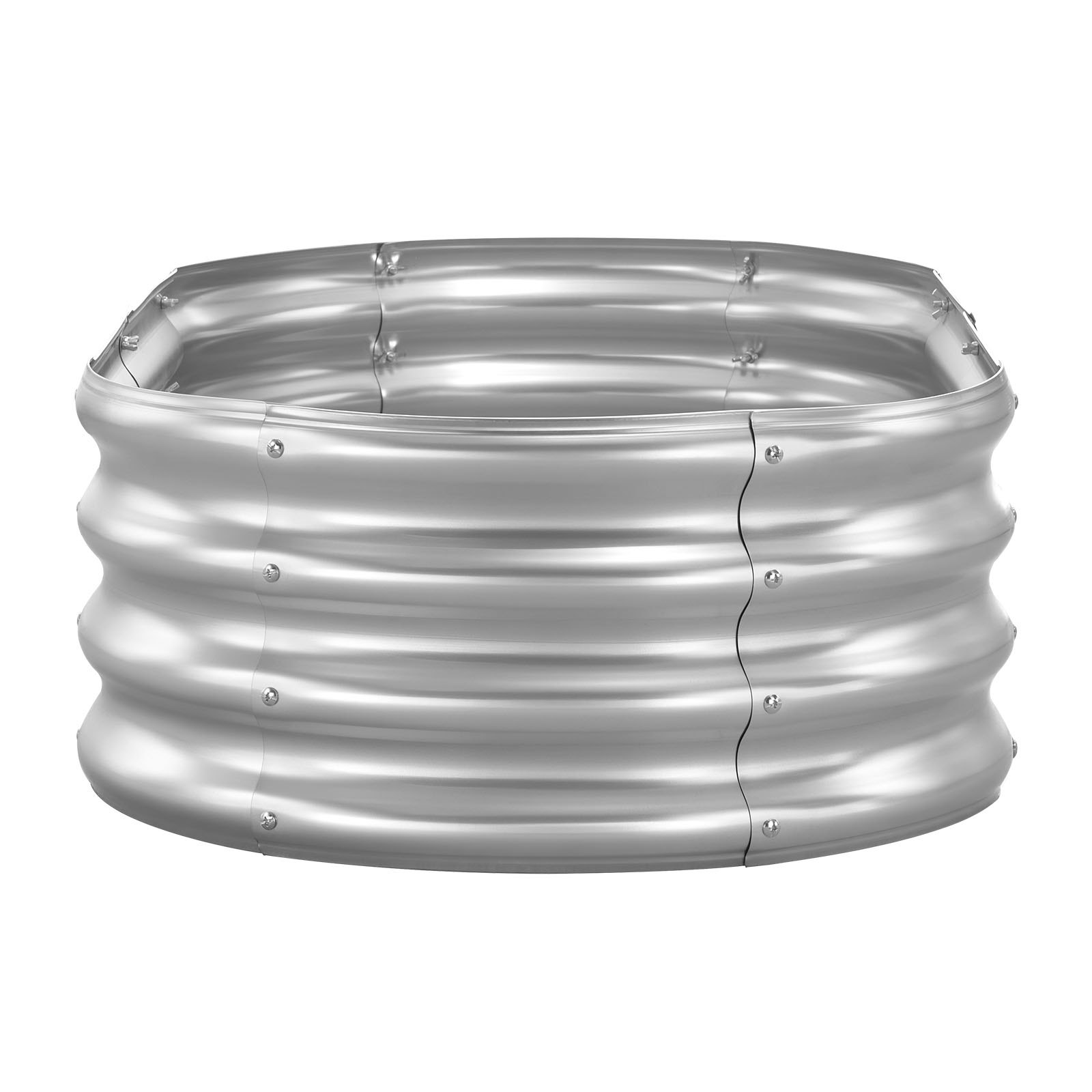 VEVOR Podwyższona grządka ogrodowa, metalowa, 1200x600x290 mm, grządka do sadzenia, grządka warzywna, donica z otwartym dnem i zaokrąglonymi krawędziami, grządka kwiatowa, grządka ziołowa, idealna do warzyw, kwiatów, ziół i sukulentów, owalna