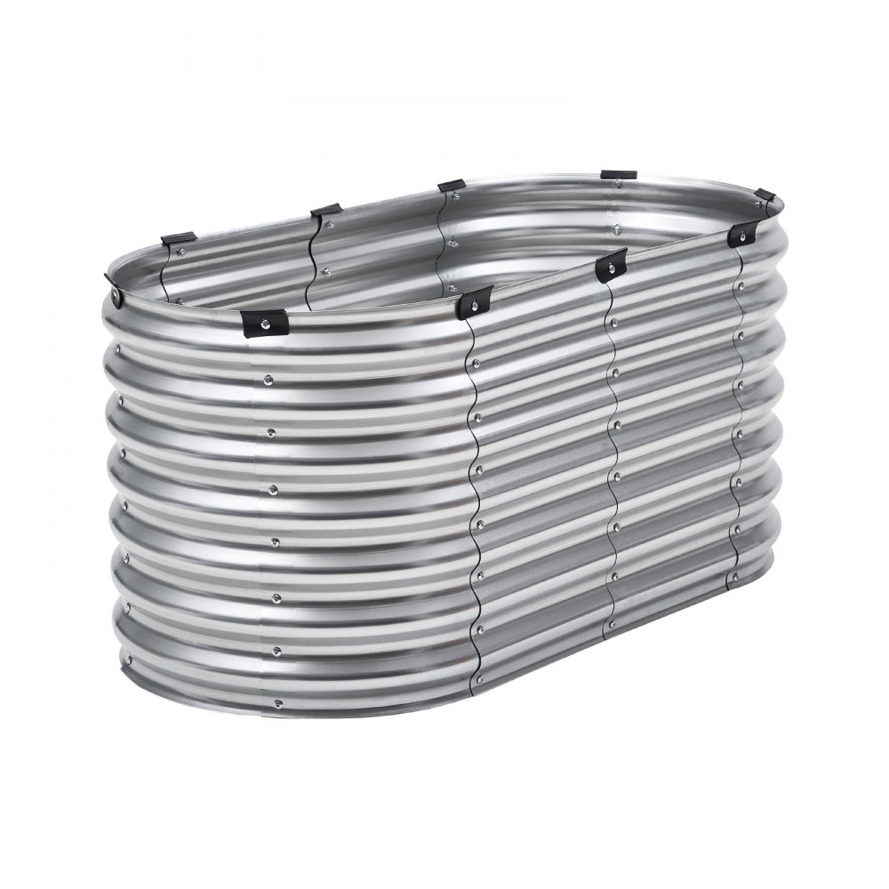 VEVOR Metalowa podniesiona donica, 1200x575x560mm Duża ocynkowana donica ogrodowa, otwarta donica do uprawy warzyw, kwiatów, ziół i sukulentów, srebrna