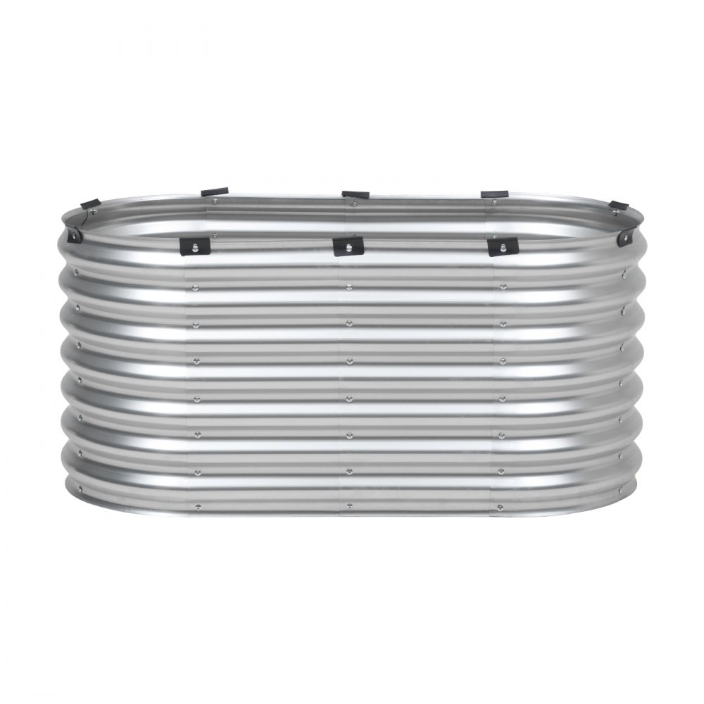 VEVOR Metalowa podniesiona donica, 1200x575x560mm Duża ocynkowana donica ogrodowa, otwarta donica do uprawy warzyw, kwiatów, ziół i sukulentów, srebrna