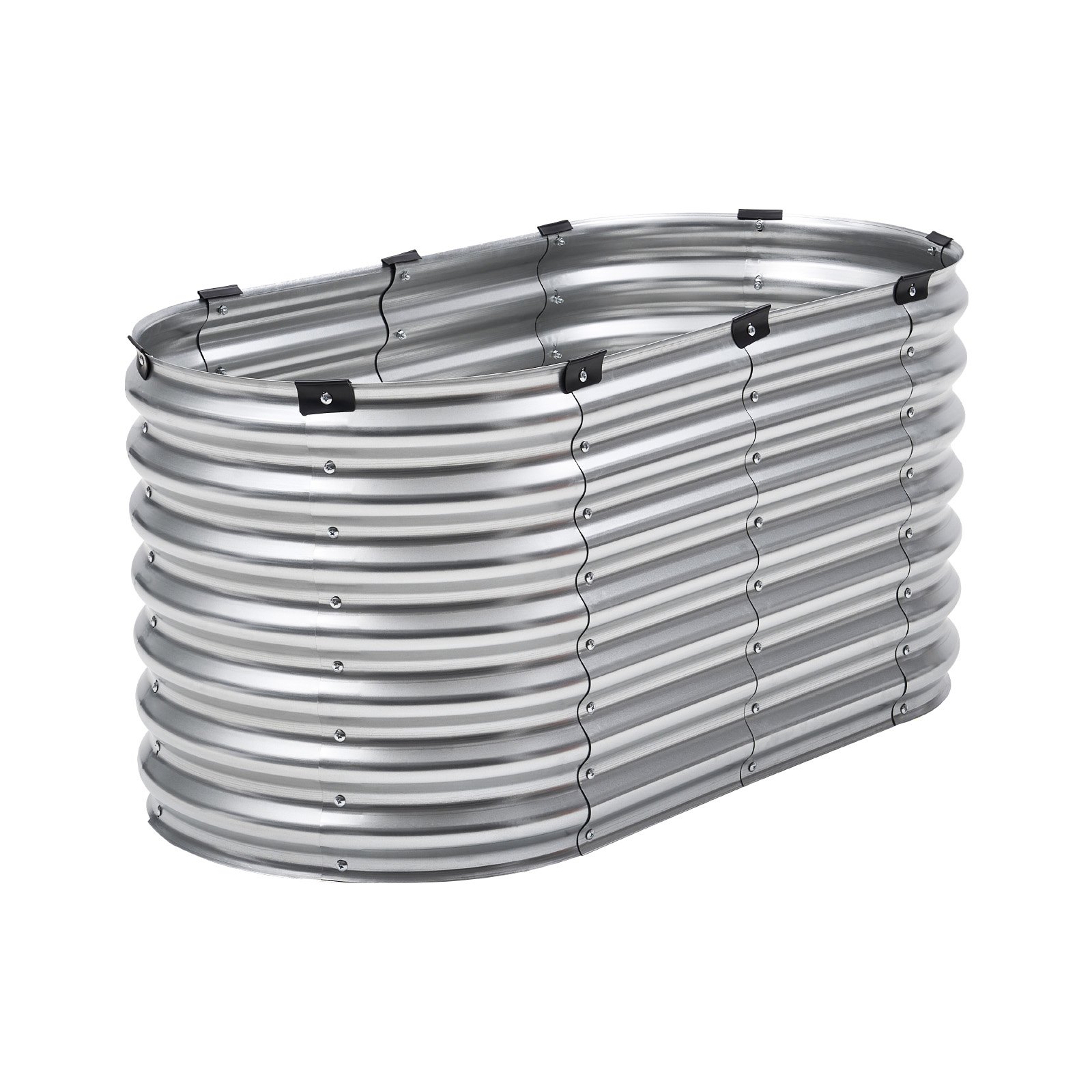 VEVOR Metalowa podniesiona donica, 1200x575x560mm Duża ocynkowana donica ogrodowa, otwarta donica do uprawy warzyw, kwiatów, ziół i sukulentów, srebrna