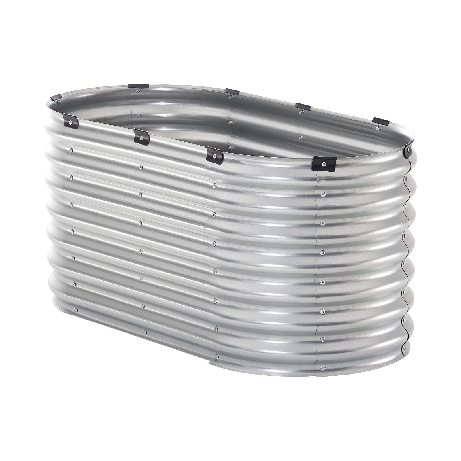 VEVOR Metalowa podniesiona donica, 1200x575x560mm Duża ocynkowana donica ogrodowa, otwarta donica do uprawy warzyw, kwiatów, ziół i sukulentów, srebrna