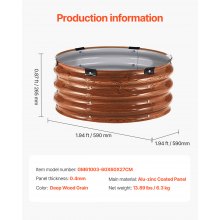 VEVOR podwyższona grządka metalowa grządka na rośliny zestaw 3 skrzynek na rośliny 590x265 mm