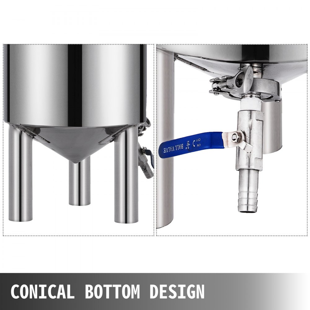 6,9 galona 304 fermentor ze stali nierdzewnej o wysokości 21,7 cala