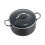 VEVOR Aluminum Stock Pot, 5.7 L Nonstick Ceramic Coated Pot with Glass Lid, PFOA-Free, PFAS-Free, Compatible with Gas Stoves, Induction Cooktops, Electric Stoves, for Soups, Stews, and Pasta