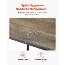 VEVOR Stół barowy, wysoki stół, stół bistro, bar koktajlowy, jadalnia 610x610x914 mm