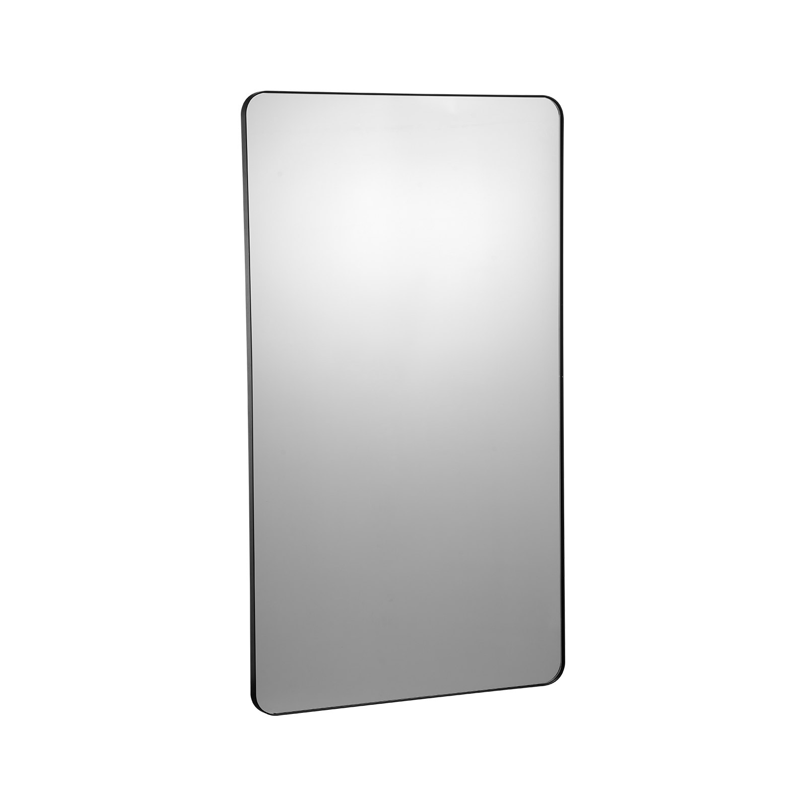Lustro ścienne VEVOR Lustro do makijażu Lustro łazienkowe 1219 x 762 x 25 mm Lustro prostokątne, rama ze stopu aluminium w kolorze czarnym, z uchwytem w kształcie litery Z do łazienki, sypialni, salonu