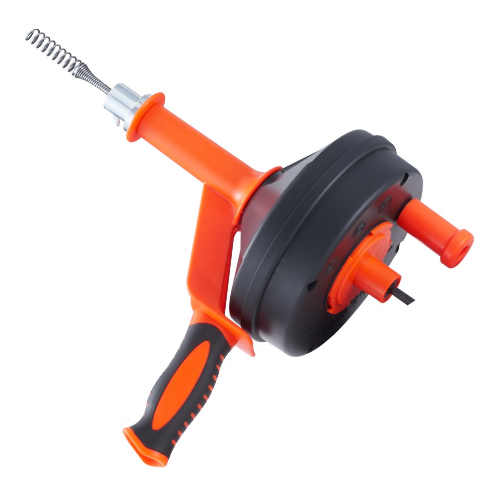 VEVOR Spirala do czyszczenia odpływów 0,6 x 762 cm, sprężyna stalowa, czyścik do odpływów z bębnem, ręczny i elektryczny, wałek do czyszczenia odpływów z podawaniem ręcznym, urządzenie do czyszczenia odpływów idealne do toalet, kanalizacji, odpływów podłogowych