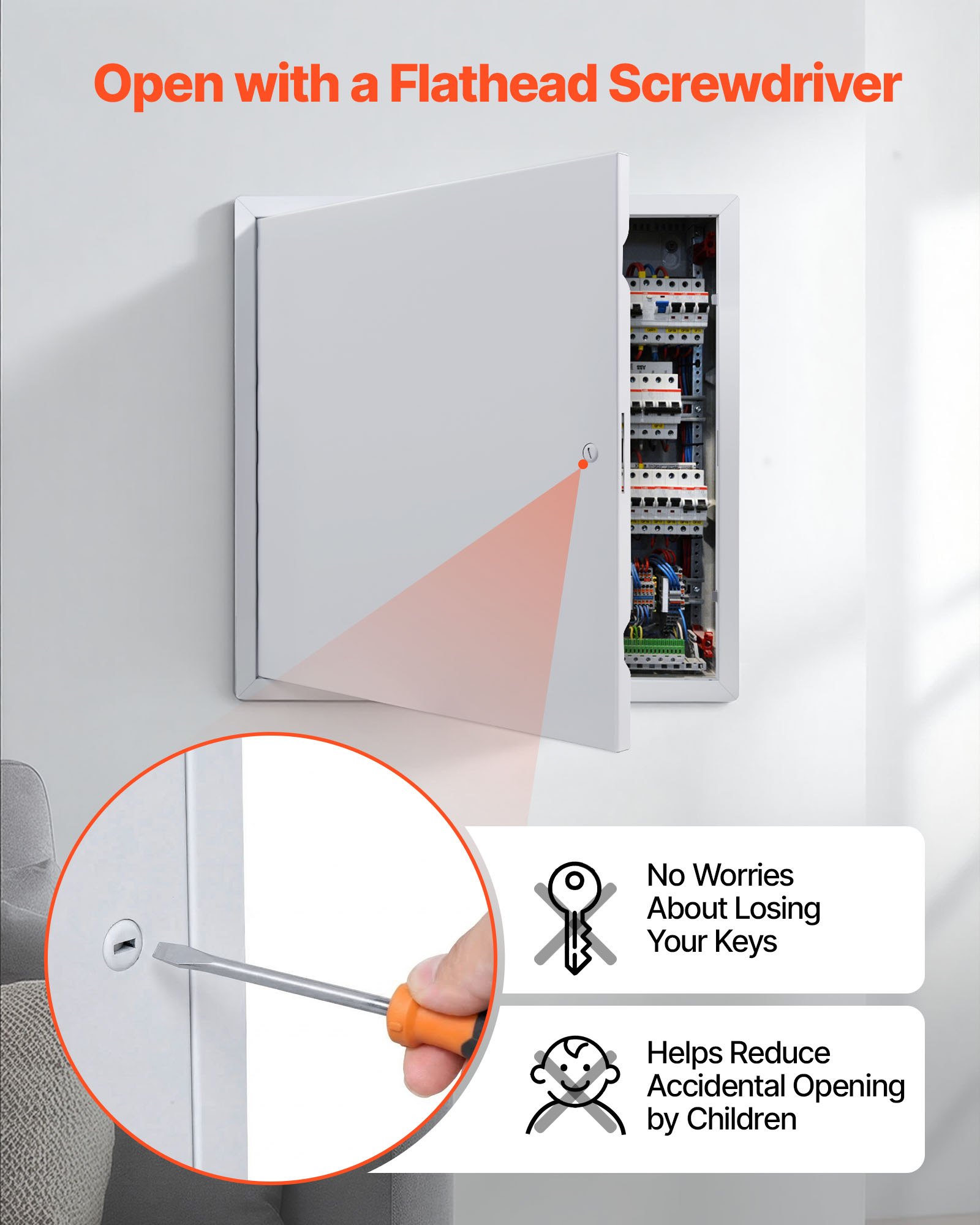 Panel dostępowy VEVOR Sufit do płyt kartonowo-gipsowych 411x411mm Sanitarny panel dostępowy do sufitu