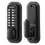 VEVOR Mechanical Keyless Entry Door Lock, 2.0 Code Upgrade, 4-7 Digits Code, Single-Sided Push Button Combination Mechanical Keypad Door Knob, Auto Locking, for Garden Gates, Indoor or Outdoor, Black