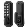VEVOR Mechanical Keyless Entry Door Lock, 2.0 Code Upgrade, 4-7 Digits Code, Single-Sided Push Button Combination Mechanical Keypad Door Knob, Auto Locking, for Garden Gates, Indoor or Outdoor, Black