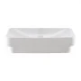 VEVOR Semi Recessed Bathroom Sink, 490 x 305 mm Rectangular White Ceramic Vessel Sink with 45 mm Drain Hole, Drop in Modern Lavatory Vanity Bath Wash Bowl Basin, Rectangle for Bathroom Small Space