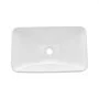 VEVOR Semi Recessed Bathroom Sink, 490 x 305 mm Rectangular White Ceramic Vessel Sink with 45 mm Drain Hole, Drop in Modern Lavatory Vanity Bath Wash Bowl Basin, Rectangle for Bathroom Small Space