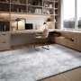 VEVOR Indoor Plush Area Rugs, 2.74 x 3.66m Soft Plush Carpet, Furry Shag Area Rugs for Living Room, Bedroom, Modern Home Decor Aesthetic Long-Pile Rug, Non-Shedding, Slip-Resistant, Tie-Dye Light Gray