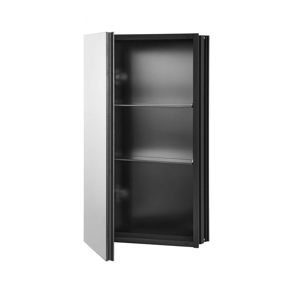 Szafka na leki z lustrem VEVOR (355 x 135 x 610 mm) do łazienki z podwójnym lustrem i regulowanymi szklanymi półkami, do zabudowy i montażu na ścianie, aluminiowa rama, szafka łazienkowa