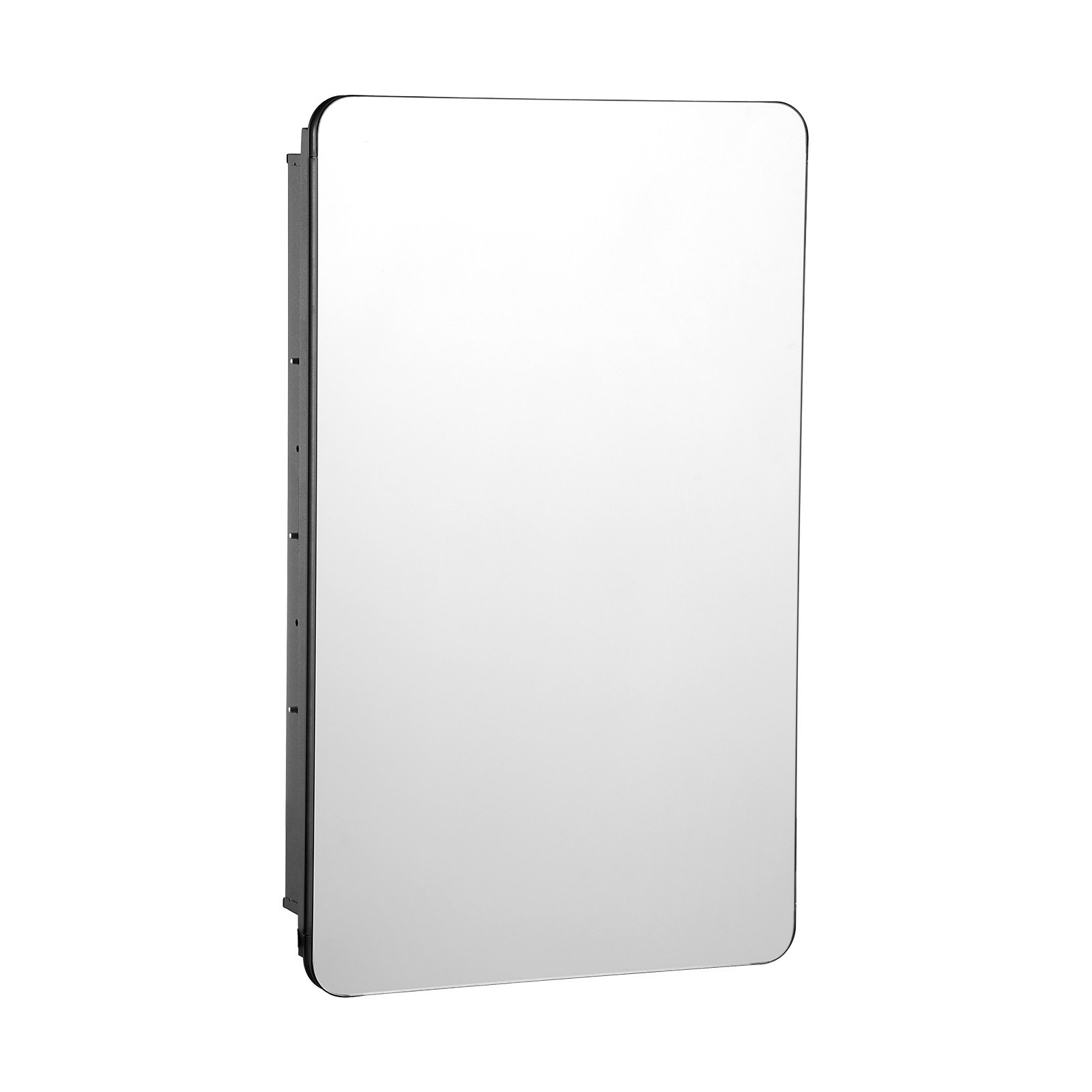 Szafka na leki z lustrem VEVOR (406 x 128 x 610 mm) do łazienki z drzwiami lustrzanymi i regulowanymi szklanymi półkami, do zabudowy i montażu na ścianie, aluminiowa rama, szafka łazienkowa