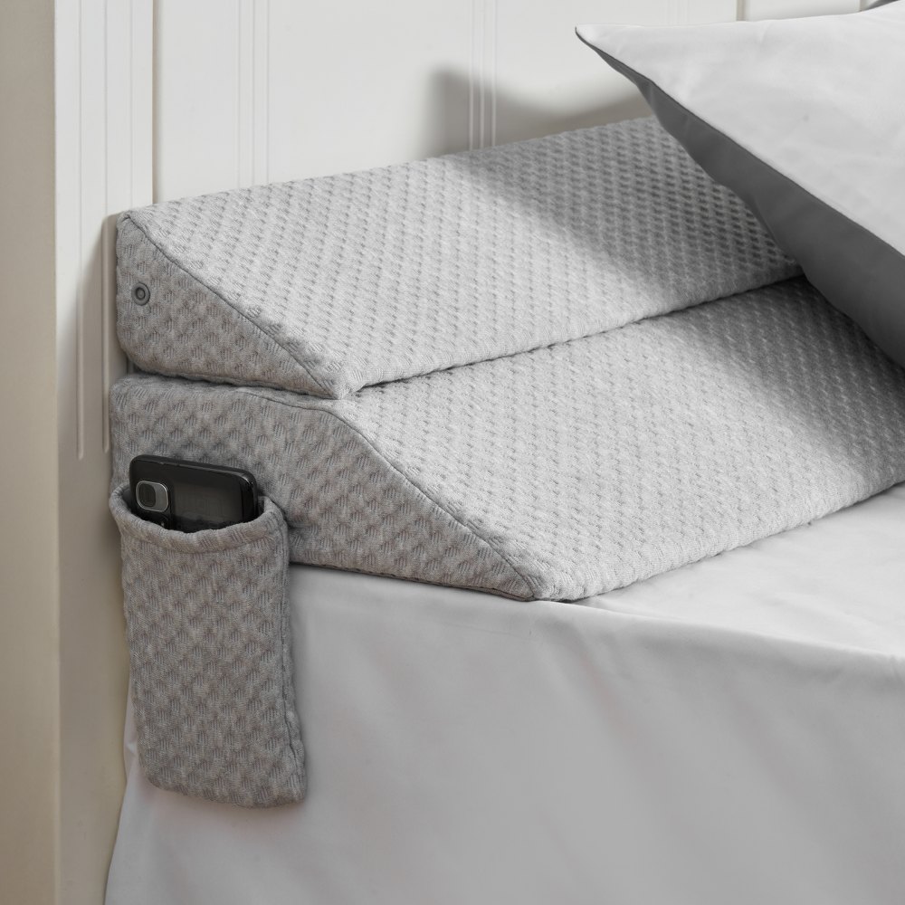 VEVOR Poduszka klinowa do łóżka w rozmiarze queen-size 1524 x 254 x 152 mm, poduszka klinowa do materaca, wypełniacz szczelin, wypełniacz szczelin 0-177,8 mm, klin do wezgłowia z pianki o wysokiej gęstości 25D, klin do materaca z kieszenią boczną, kolor szary