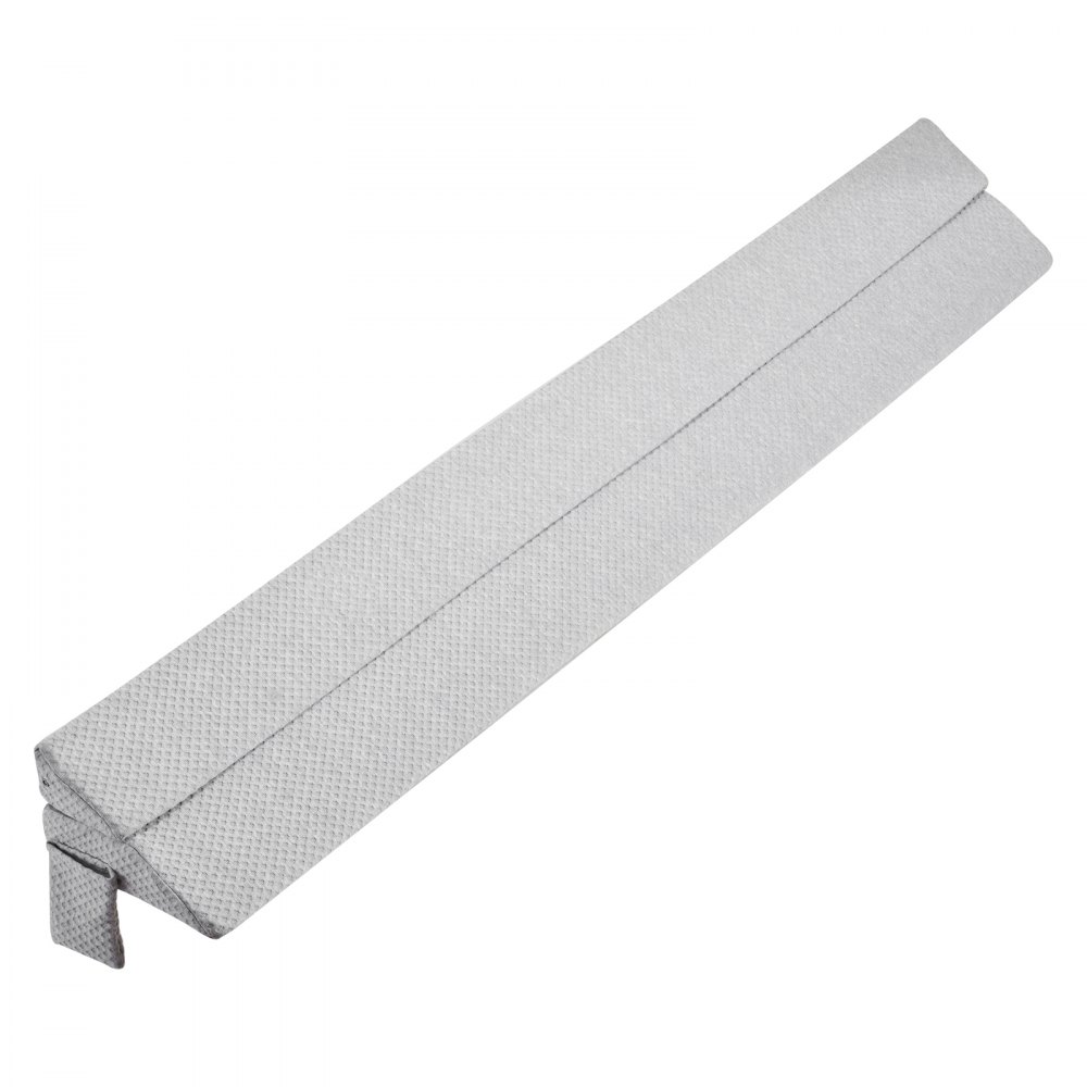 VEVOR Bed Wedge Pillow for Headboard, 1930 x 255 x 152 mm Bed Gap Filler, Fill 0-178mm Gap Between Headboard and Mattress, 25D Foam Mattress Wedge Headboard Pillow with Side Pocket, for Backrest, Gray