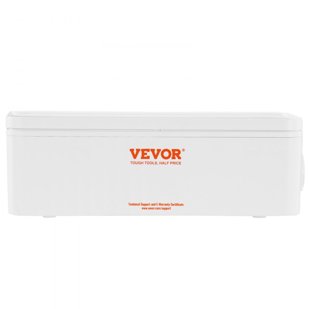 VEVOR Ultradźwiękowy środek czyszczący Urządzenie ultradźwiękowe do czyszczenia stali nierdzewnej 15-20 W, 470 ml Urządzenie ultradźwiękowe do czyszczenia z wyświetlaczem cyfrowym, białe Cztery dostępne modele do biżuterii, okularów, zegarków itp.