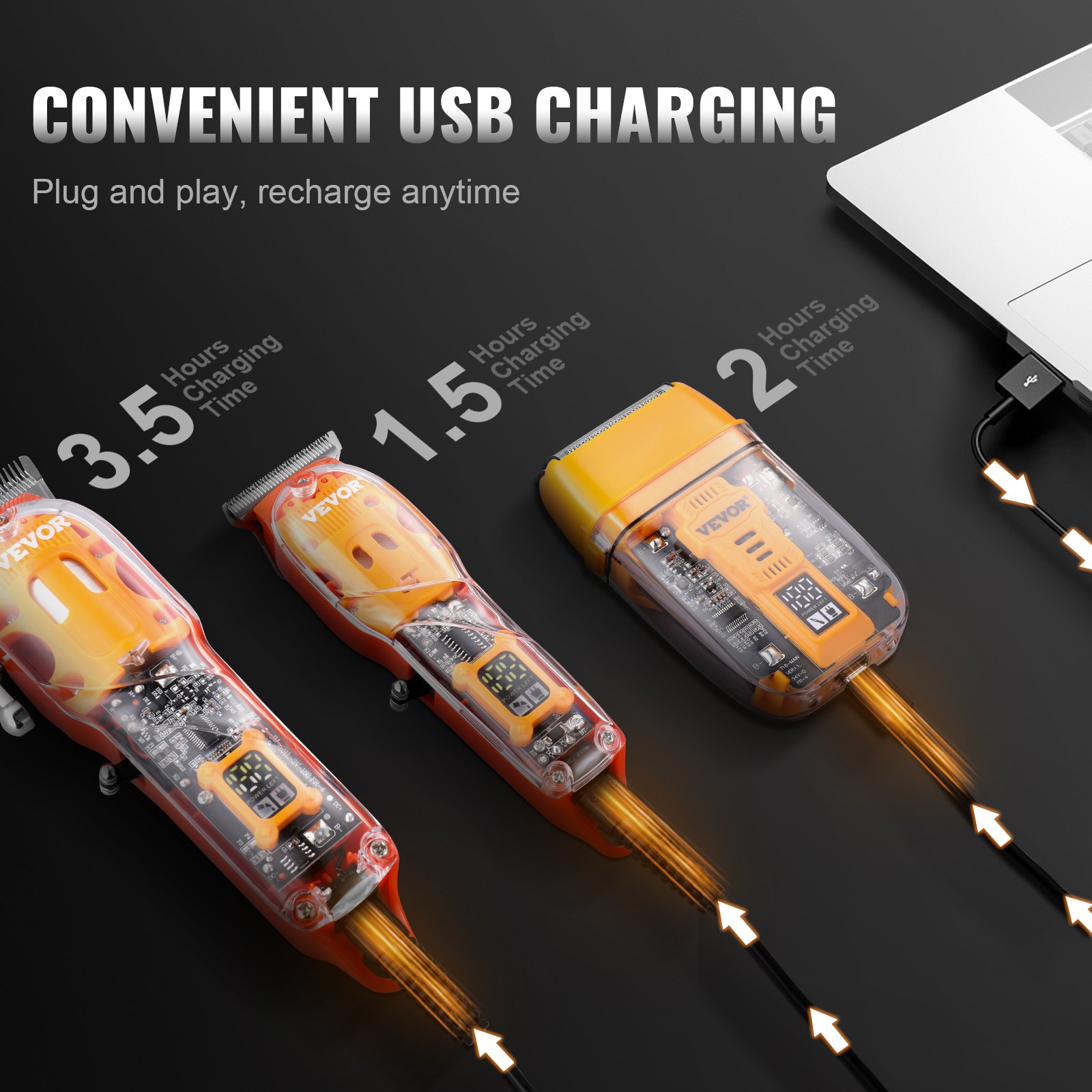 VEVOR Profesjonalna maszynka do strzyżenia włosów dla mężczyzn, zestaw 3 w 1 z maszynką i golarką, bezprzewodowa, akumulatorowa maszynka do strzyżenia i przycinania włosów, zestaw do pielęgnacji brody dla mężczyzn do domowego fryzjera, idealny prezent