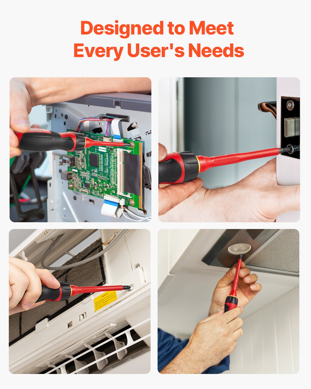 Zestaw izolowanych wkrętaków VEVOR 13 elementów, izolowany zestaw narzędzi dla elektryków z magnetycznymi końcówkami Phillips, Flat i Pozidriv Torx, wkrętak