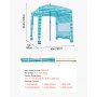 VEVOR Beach Cabana, 1.83 x 1.83 m Beach Canopy with Side Wall, UPF 50+ Protection Easy Setup Cabana Tent with Sand Pockets, Portable Shade Sun Shelter Umbrella for Whole Family Friends, Green Stripes
