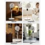 VEVOR 23 cm Pedestal Fan, 80° Oscillating Standing Floor Fan with Quite DC Motor, Remote Control, 9 Speeds & 4 Smart Modes, 24H Timer, Adjustable Height, for Home, Bedroom, Living Room, White