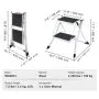 VEVOR Drabina domowa 500x480x450 mm Składana stalowa drabina schodkowa 2 stopnie Udźwig 150 kg Składany stołek schodkowy Podwójna drabina schodkowa 445 mm Drabina kuchenna Antypoślizgowy stołek schodkowy