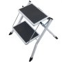 VEVOR Drabina domowa 500x480x450 mm Składana stalowa drabina schodkowa 2 stopnie Udźwig 150 kg Składany stołek schodkowy Podwójna drabina schodkowa 445 mm Drabina kuchenna Antypoślizgowy stołek schodkowy